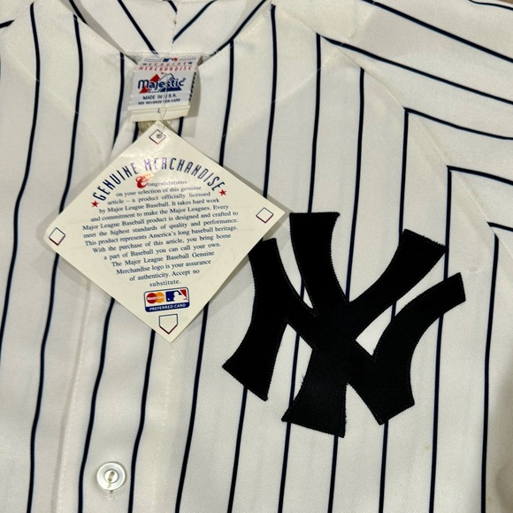 Men’s New York Yankees White  with Blue Pinstripes Home Jersey Size XL - Picture 1 of 9
